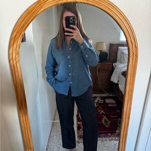 Madewell Satin Style Straight Leg Black Pants